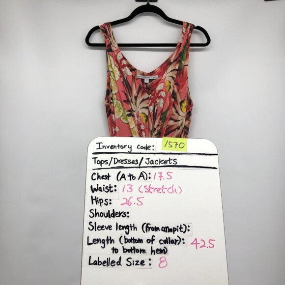 & Other Stories Pink Tropical Floral Sleeveless Dress size 8 - Picture 15 of 16